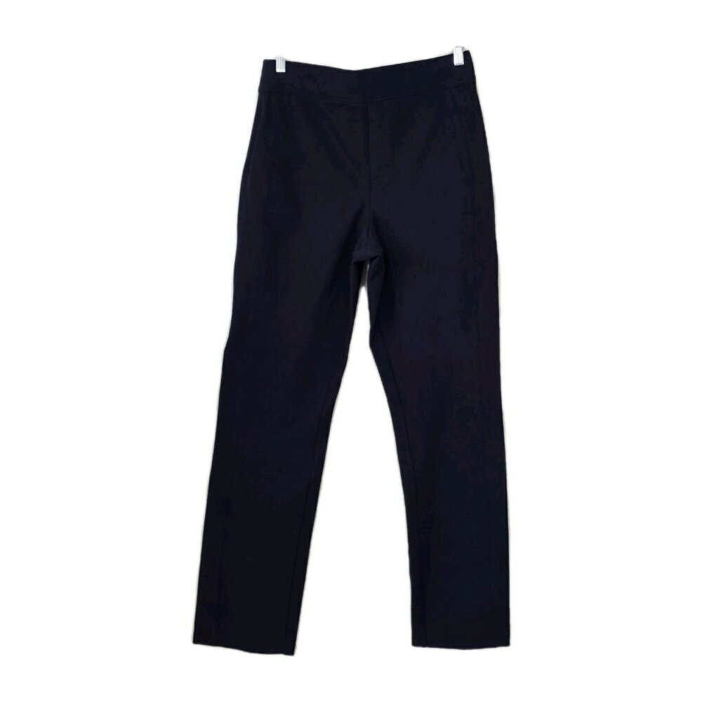 Spanx Pants Womens L Tall Navy Pull On Ponte Stretch No Pockets Office Casual